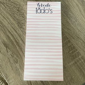 Bride “To Do” Paper Pad NWOT